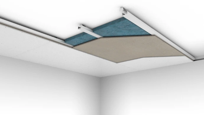 Installation de panneaux d'isolation acoustique au plafond